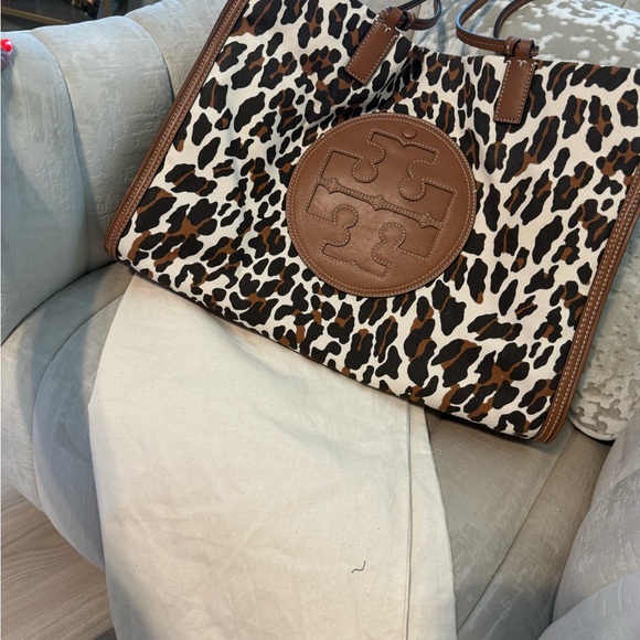 Tory Burch Ella Leopard Canvas Tote - Picture 8 of 8